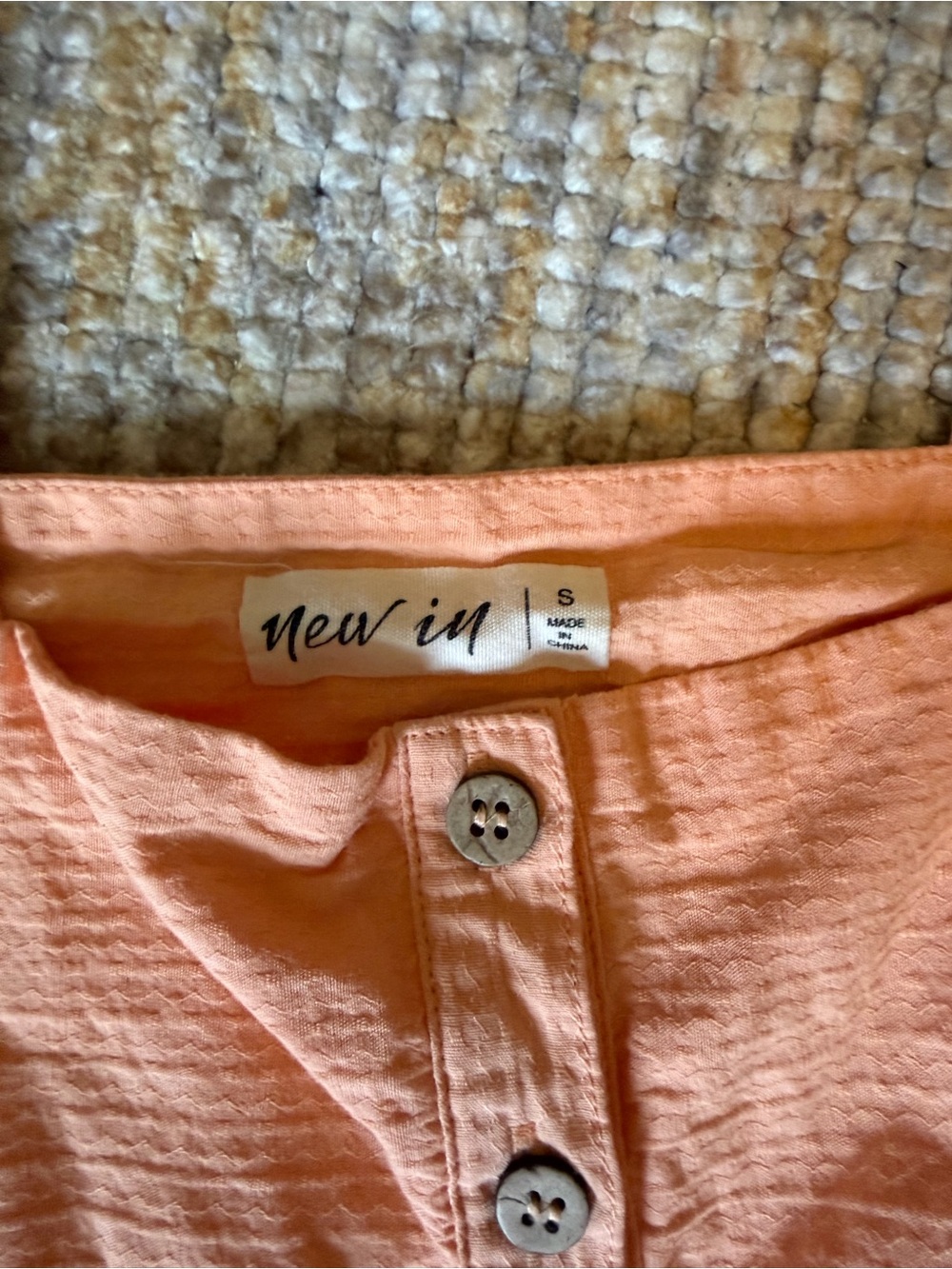 Peach Ruffle Strap Button-Front Tank Top - Picture 2 of 2
